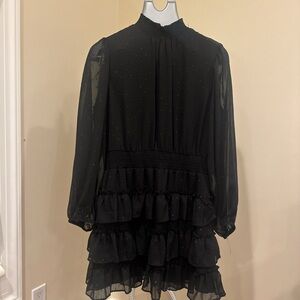 Elegant Black Ruffled Dress